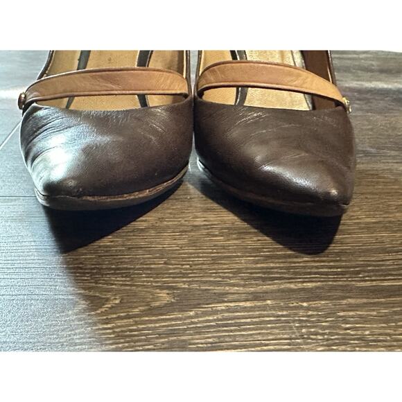 LOUIS VUITTON Brown Patent Leather Pointy Heels LV Mary Janes Pumps 90s 00s Y2k - Picture 6 of 14